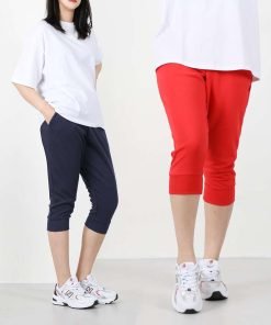 여자 7부 심플 빅사이즈 트레이닝 팬츠 M~4XL