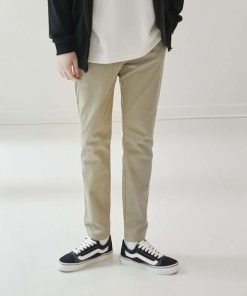 남자 코튼슬림일자 M~4XL 베이직캐주얼 스판밴딩팬츠