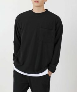 남자 레이스판 무지 포켓티셔츠