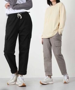 여자 코튼턴업건빵 이지캐주얼 스판코튼팬츠