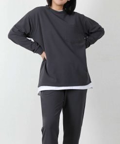 여자 레이스판 무지 포켓티셔츠