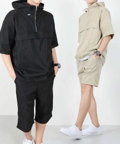 남자 빅사이즈 반팔후드아노락 5부 7부팬츠 상하세트