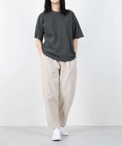 여자 오버핏 린넨크롭와이드 테이퍼드 린넨팬츠