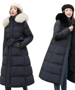 여성 롱 블랙 패딩 점퍼 코트