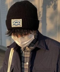 패션 간단한 따뜻한 니트 모자 남여 공용 블랙