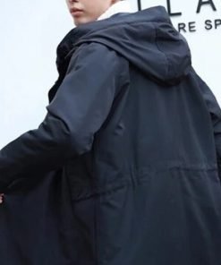 클래식 체크 캐주얼 무드 솔리드 후드 코트 남녀공용
