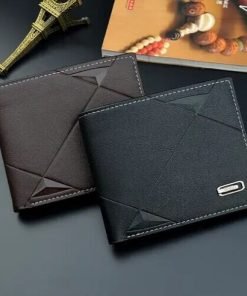 651584 남성용 짧은 지갑 블랙 11*9CM