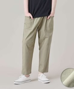 벤티브 기모남자 코튼루즈핏절개 와이드 이지캐주얼 밴딩팬츠