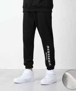 벤티브 기모남자 타투밴딩조거 레터링 트레이닝 조거 팬츠