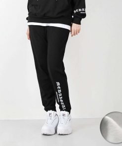 벤티브 기모여자 타투밴딩조거 레터링 트레이닝 조거 팬츠
