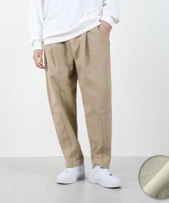 벤티브 기모남성 코튼 루즈 테이퍼드 밴딩 팬츠